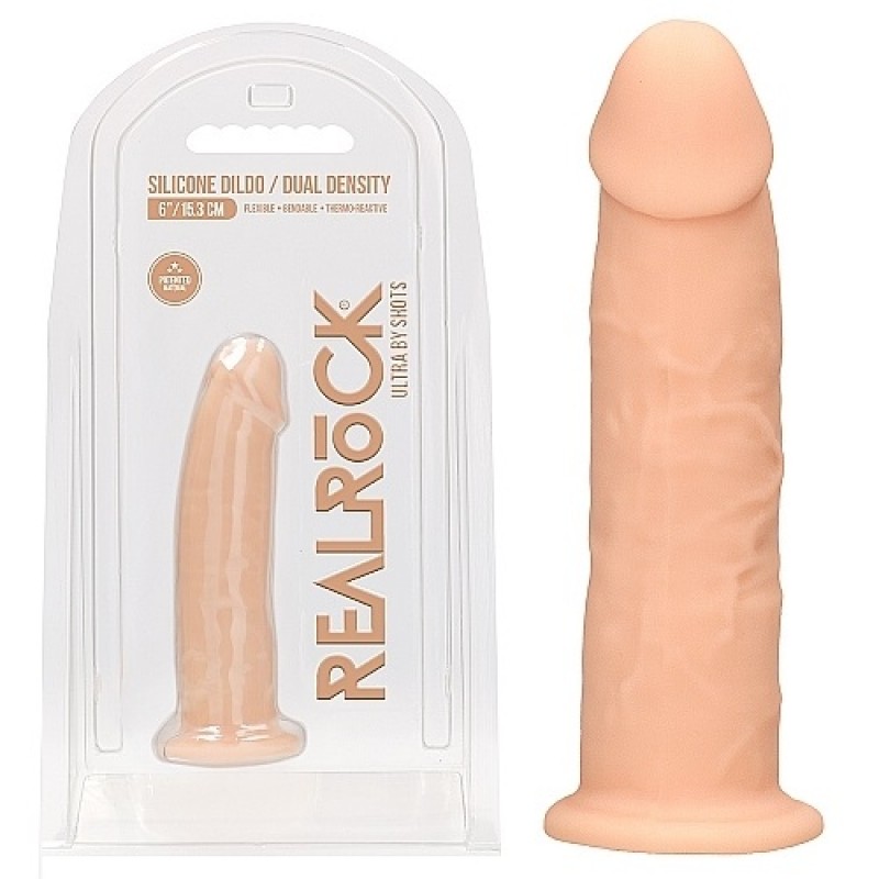 RealRock Ultra Dual Density Silicone 6 Inch Dildo - Flesh